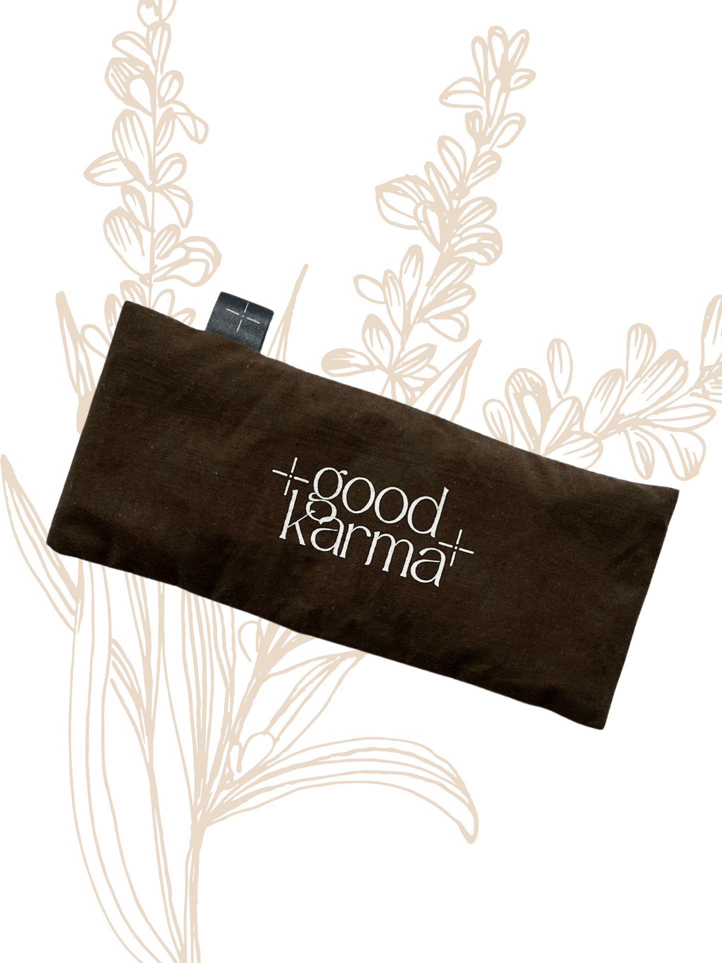 Good Karma organic flax and lavender eye pillows for meditation and relaxation dark brown color Eye pillow for yoga and meditation