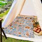 Colorful pattern gypsy style hippie style Woven Boho Quilt Colorful Bohemian Tapestries with tassels in the camping tent