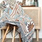 Colorful pattern gypsy style hippie style Woven Boho Quilt Colorful Bohemian Tapestries with tassels on stool chair 