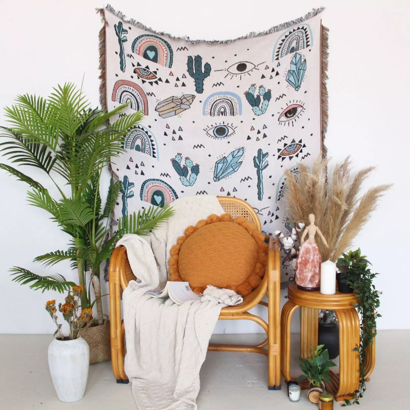 +Crystals & Rainbows+ Woven Boho Tapestry