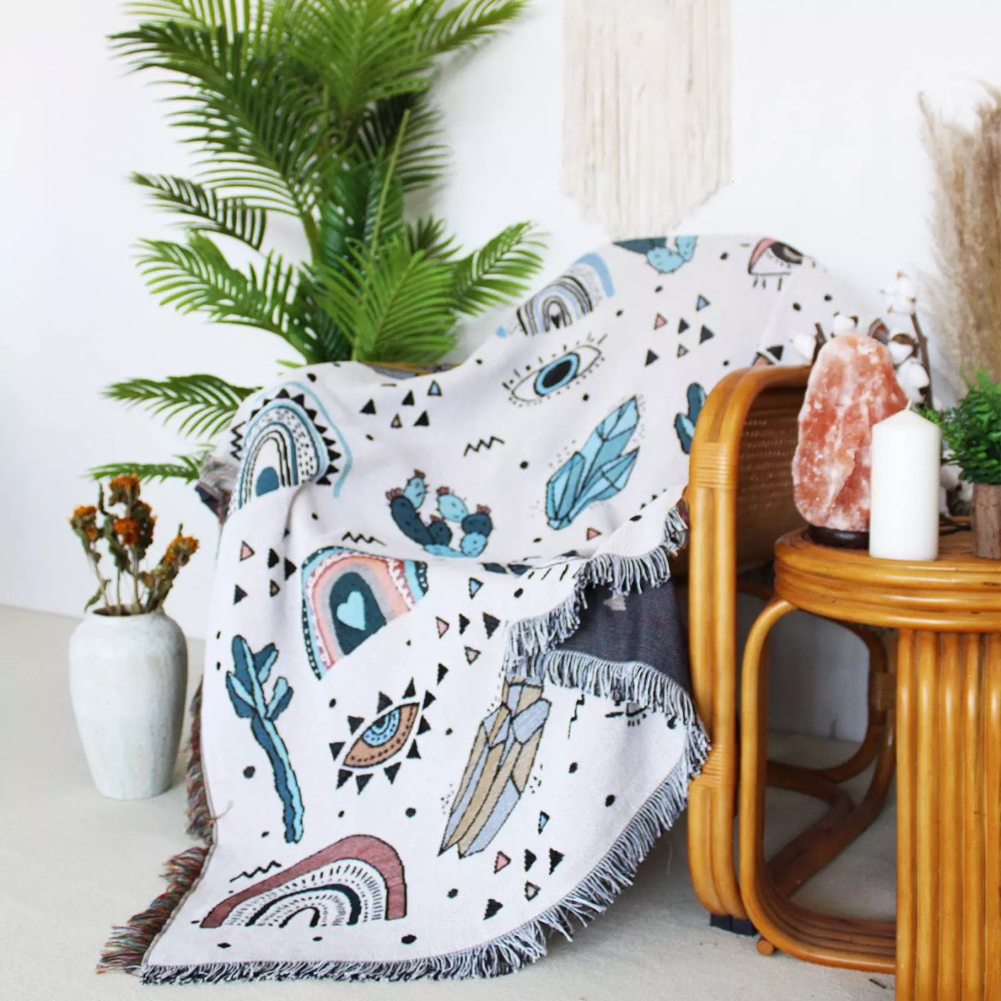 +Crystals & Rainbows+ Woven Boho Tapestry