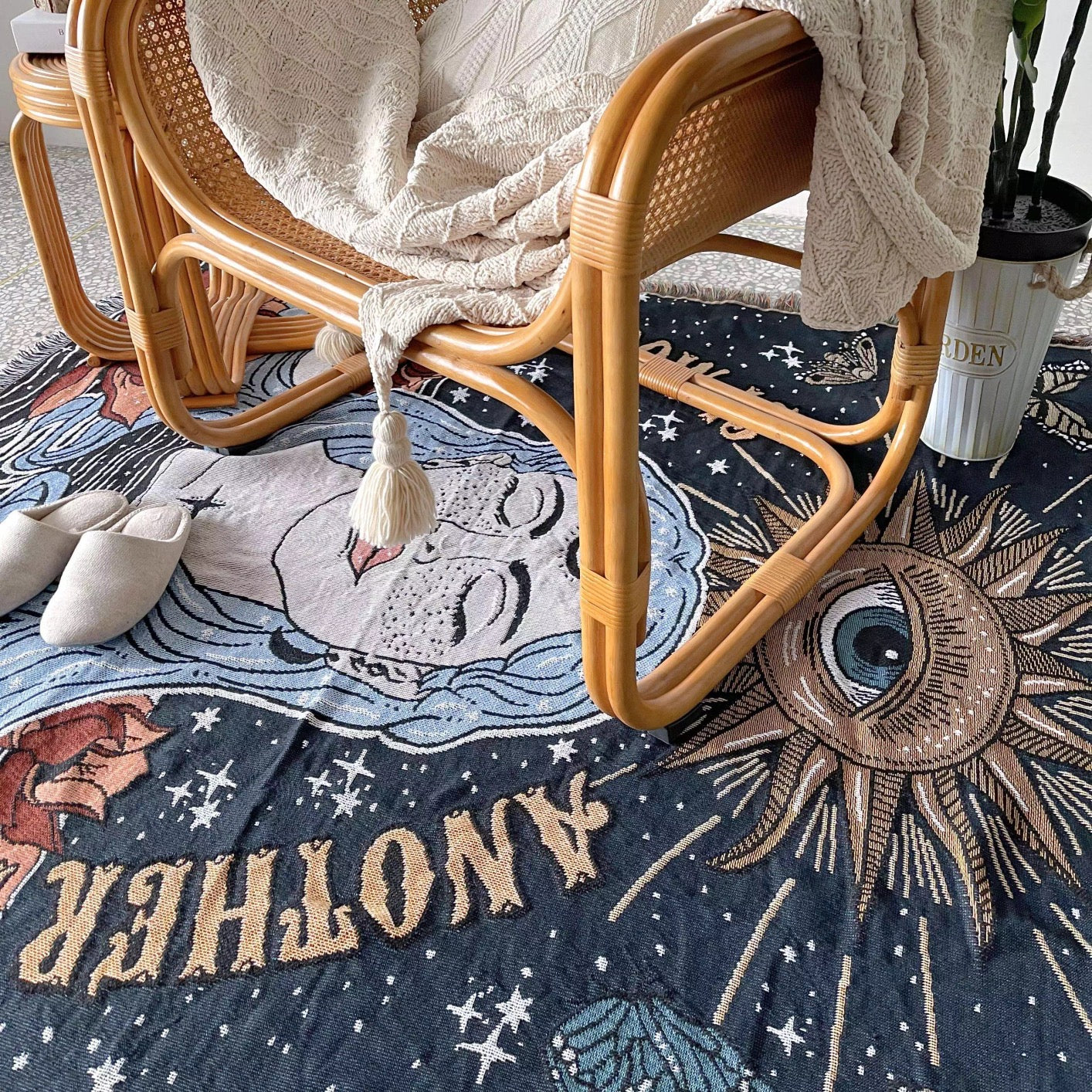 bohemian woven tapestry use like modern boho bed throw or bohemian throw blanket with tassels for spiritual tapestries and meditation wall hanging and yoga shawl and rug and boho mat