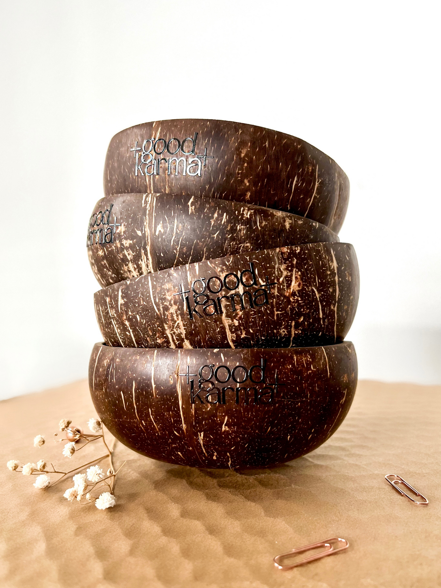 Good Karma Coconut bowls 4 pc with logo