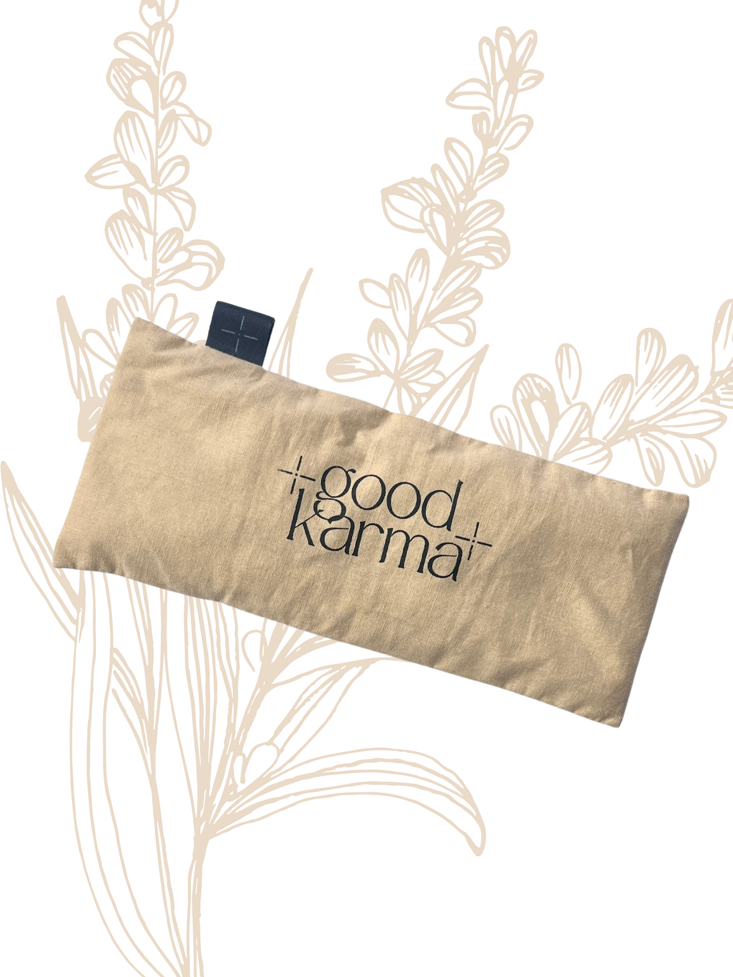 Good Karma organic flax and lavender eye pillows for meditation and relaxation beige color Eye pillow for yoga and meditation