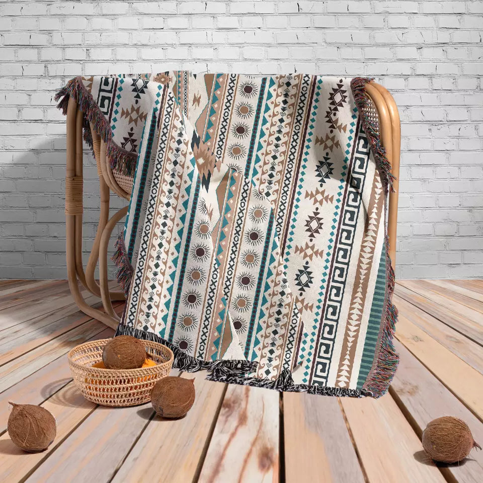 +Country Roads+ Woven Boho Throw with Tassels Bohemian Rug Beach Mat ...