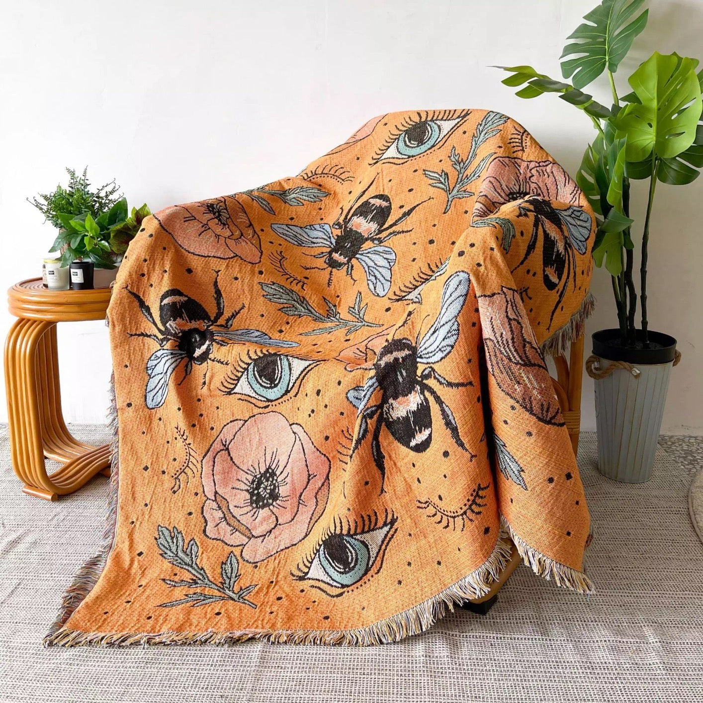 Orange boho online blanket