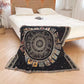 Boho Bedspread Bohemian Tapestry Woven Throw Blanket Sofa Cover Mandala Tapestry Black color with tarot cards